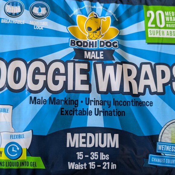 Bodhi Dog Male Dog Diapers Size Medium Disposable Doggie Male Wraps - Picture 2 of 7